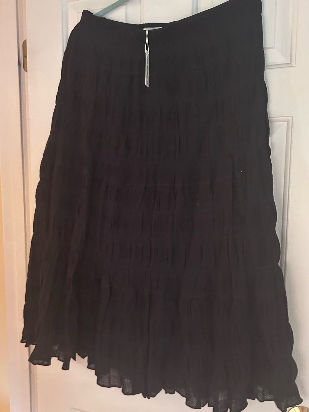 Max Studio Black Tiered A-Line Skirt XL - Picture 2 of 9